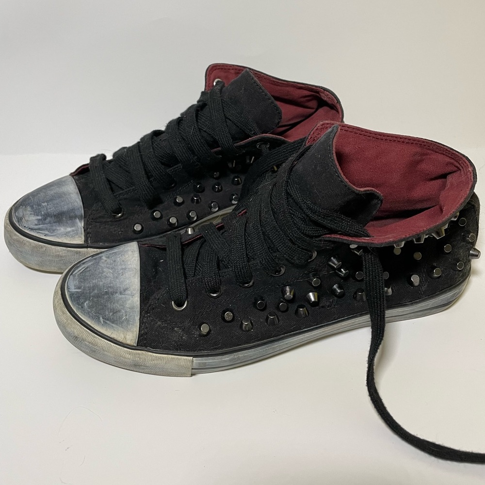 Zara studded canvas chucks converse midtops